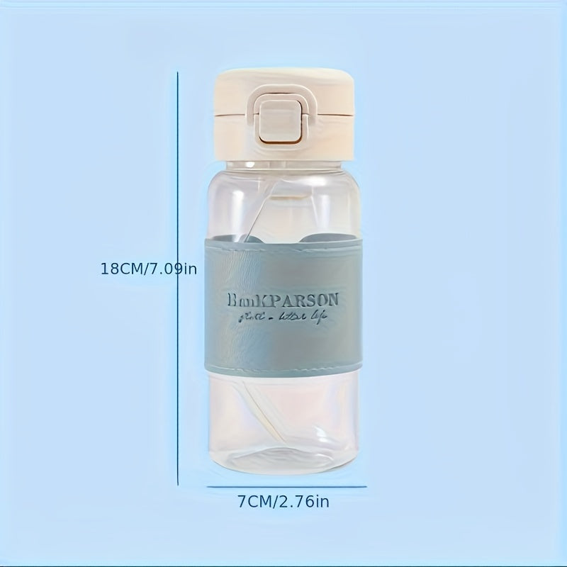 Taza con pajilla de plástico de 16 oz con funda de imitación cuero, portátil y para hidratación en exteriores