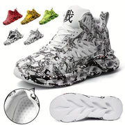 Boys Camouflage Lace-Up Sneakers for Running and Basketball Casual Street Style