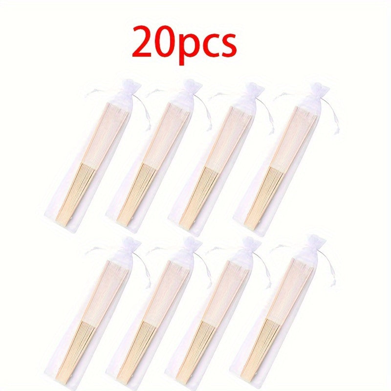 Pack of 10 20 50 White Folding Fans for Weddings Parties and DIY Projects