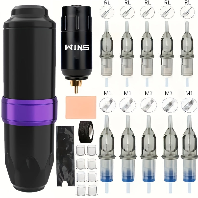 USB bilan qayta zaryadlanadigan batareyali simsiz burilish qalamli tatu mashinasi to'plami