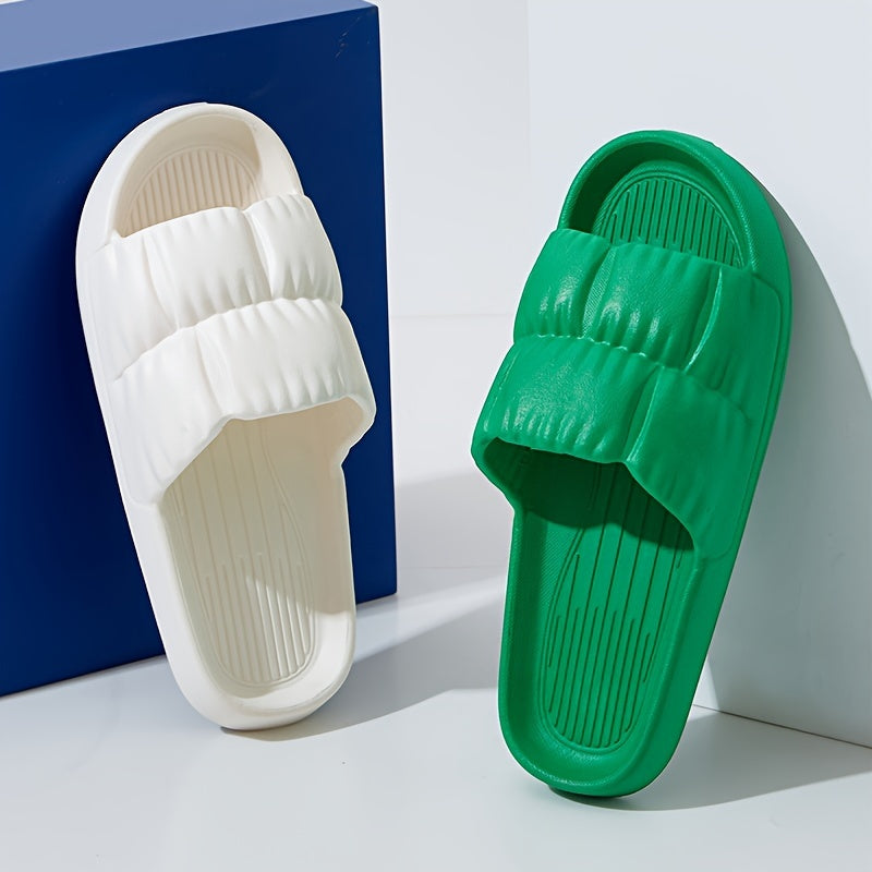 Women's EVA Slides Textured Solid Color Non-Slip Beach Shoes