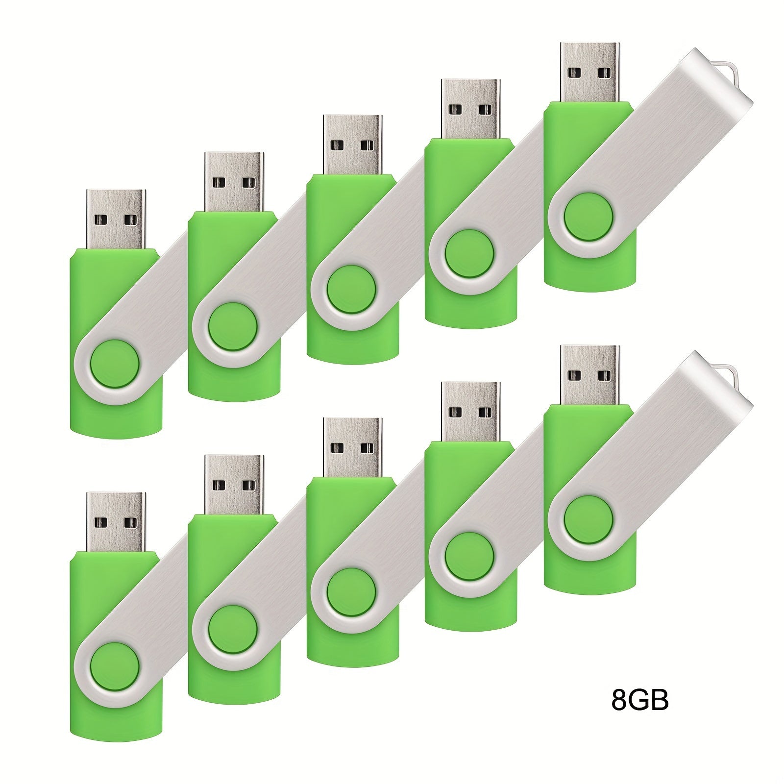 10 ta USB 2.0 flesh drayvlar 4GB 8GB 16GB 32GB 64GB aylanadigan LED indikator bilan