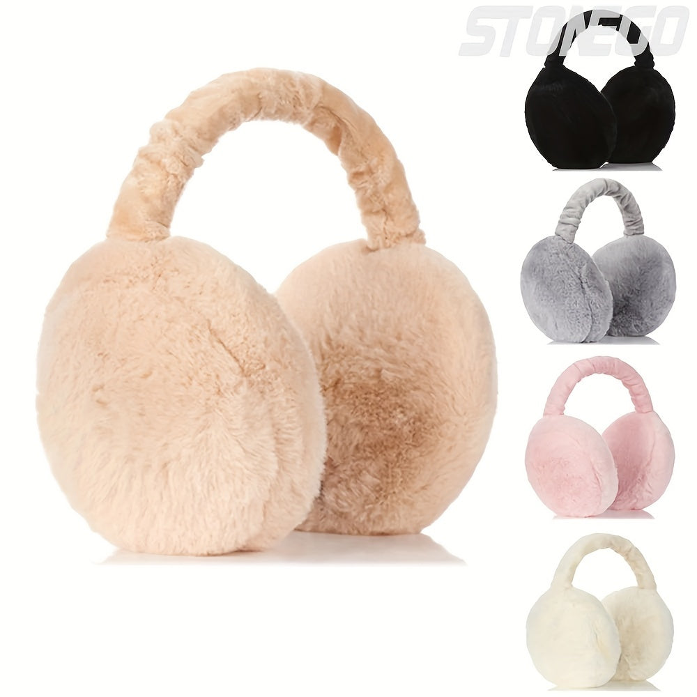 Flexible Polyester Ear Warmers with Fleece, Foldable Winter Ear Protection