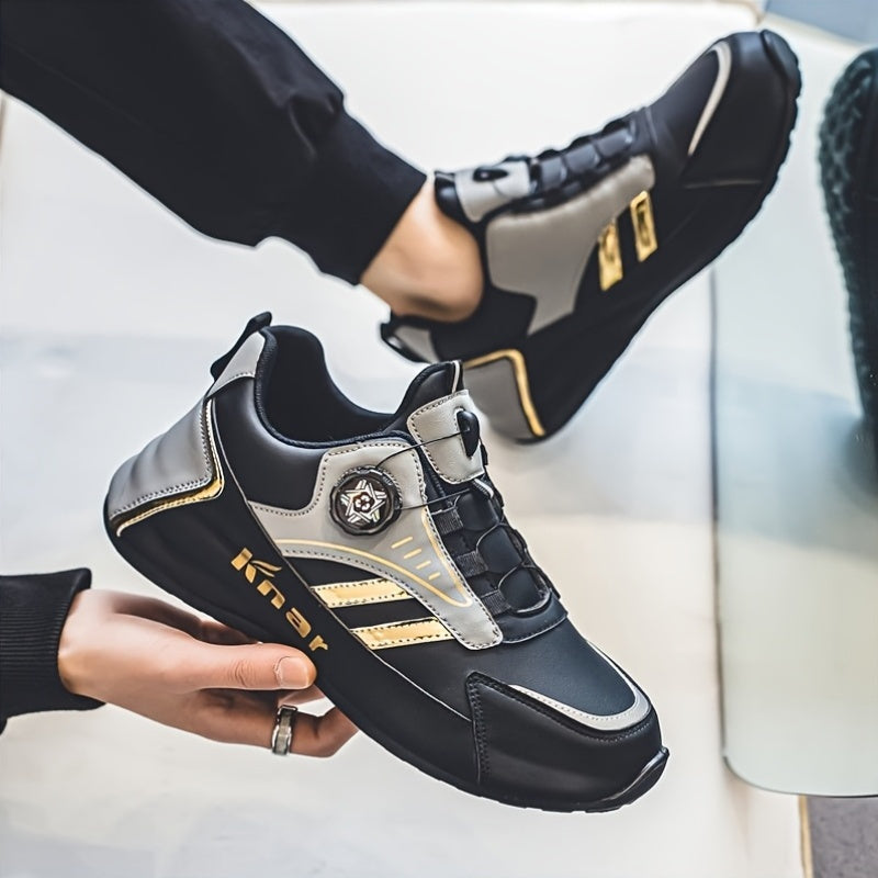 Men's Casual Sports Shoes Low Top Non-Slip Abrasion-Resistant Solid Color Sneakers