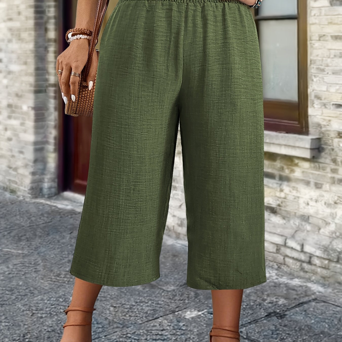 Pantalones cortos de pierna recta de talla grande para mujer, de tiro alto, aspecto de mezclilla negro