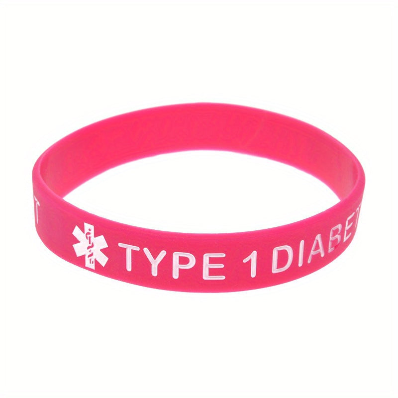 Adult Silicone Diabetes Alert Bracelet High-Quality Warning Wristband