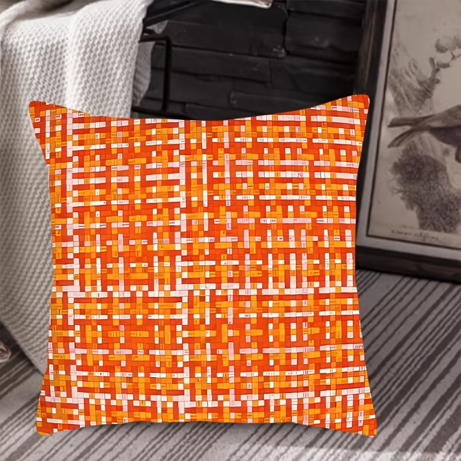 Houndstooth Throw Pillow Cover 44.96cm Polyester Zipper Sofa Bed Decor