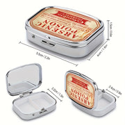 Vintage Metal Medicine Organizer with Antidote Label and 2 Compartments