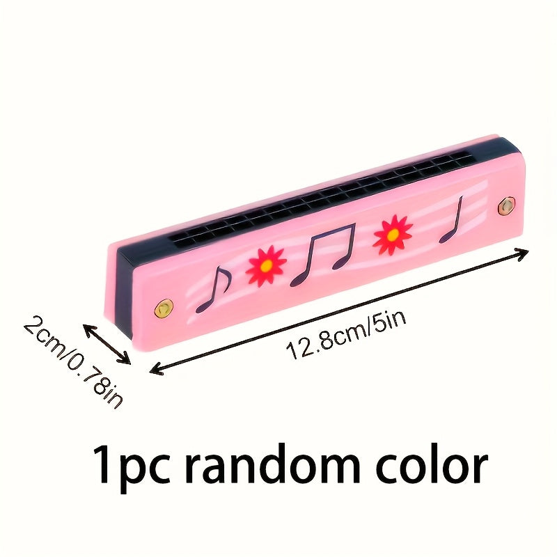 12 Styles Cartoon Harmonica for Kids and Beginners Double Row 16 Holes Wooden with Case