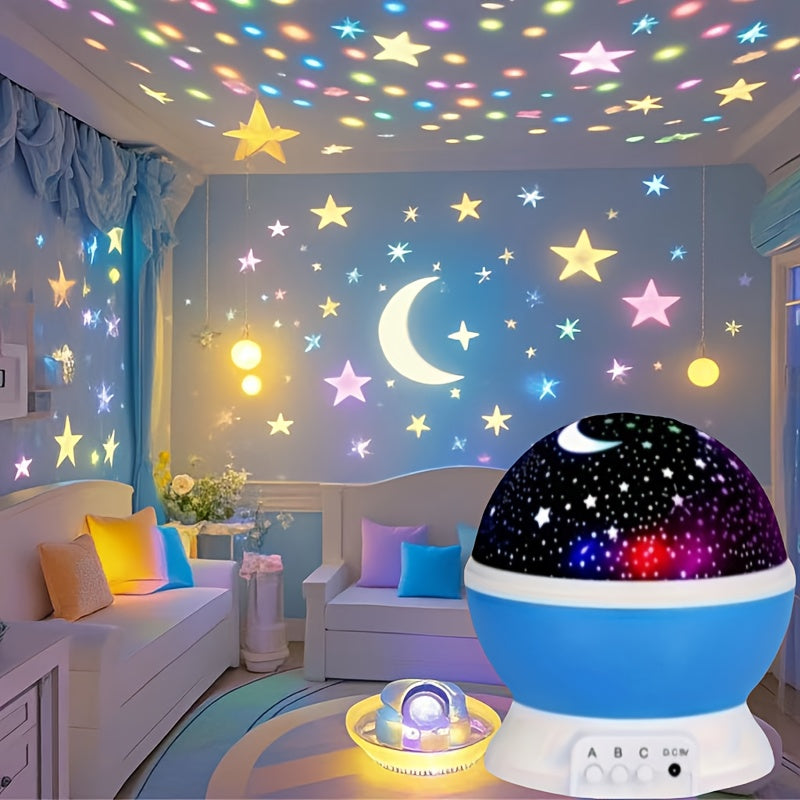 Night Light Projector with Moon and Stars, 360° Rotatable, 9 Color Modes, USB Powered, for Teens and Adults