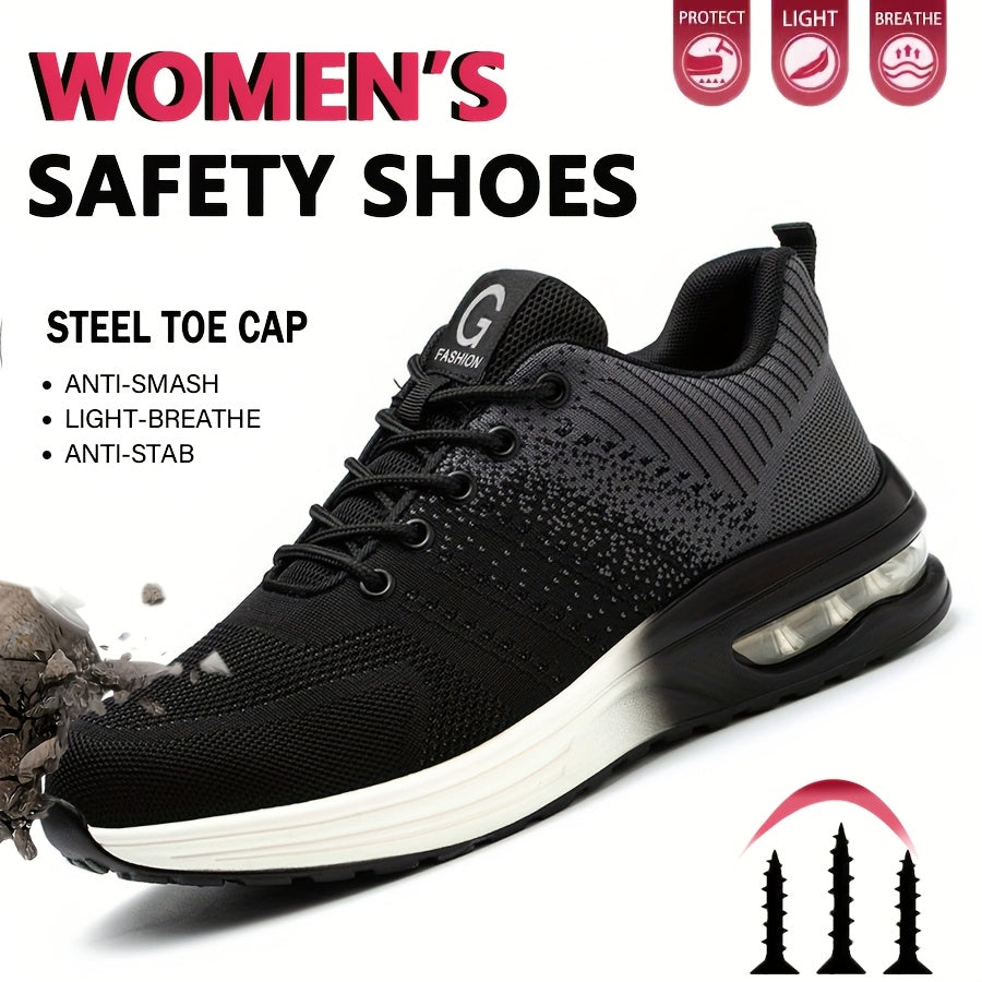 Women's Steel Toe Safety Shoes Breathable Anti-Odor Work Shoes With PU Sole