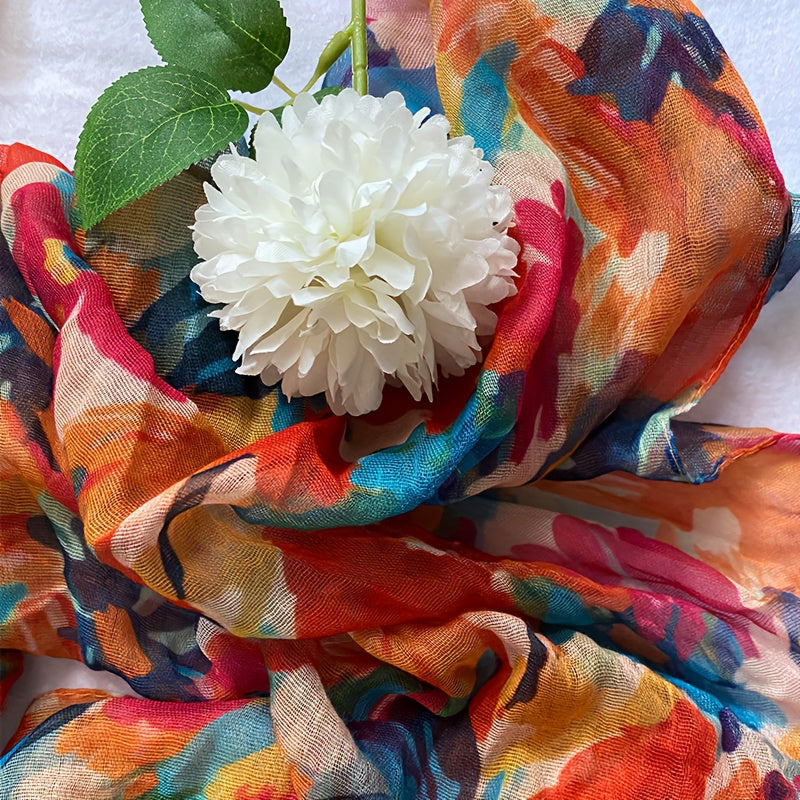 Lightweight Yarn Scarf for Women, Autumn Shawl Wrap, Elegant Layering Accessory