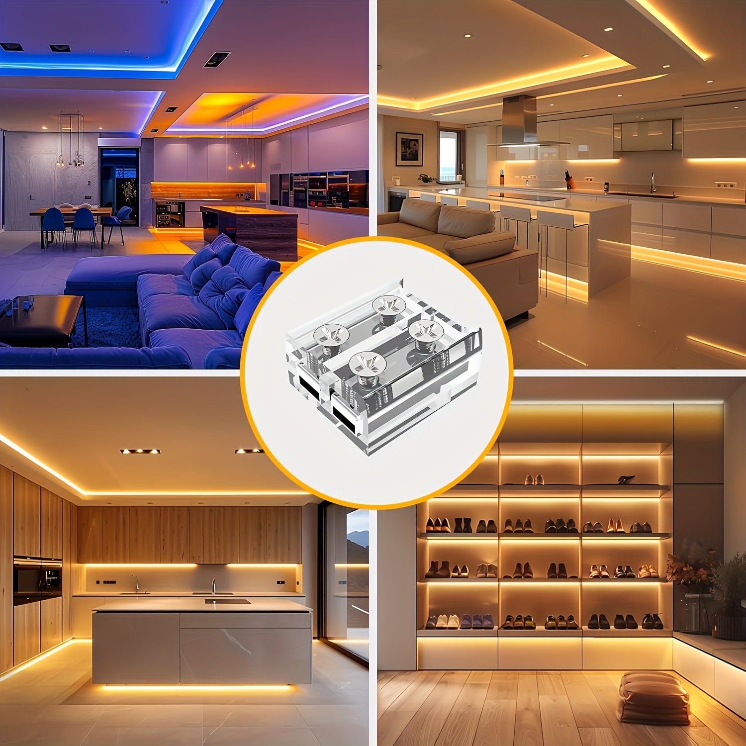 LED Strip Connectors Solderless Flexible Lighting Kit for Home and Commercial Use