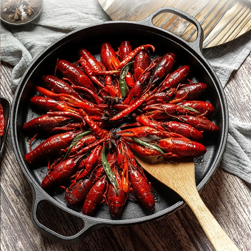 Set of 6 Cast Iron Skillets for Pancakes and Crepes Non-Stick Dual Handles