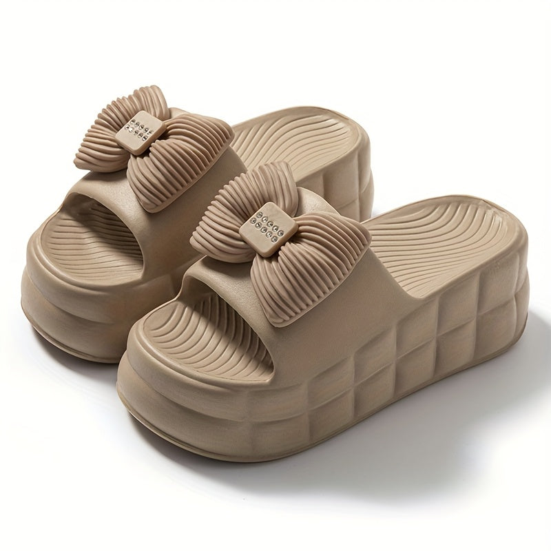 Ayollar EVA slayd sandallari yozgi ochiq barmoqli, lenta bilan, qalin tagli, yopishqoqsiz, qora