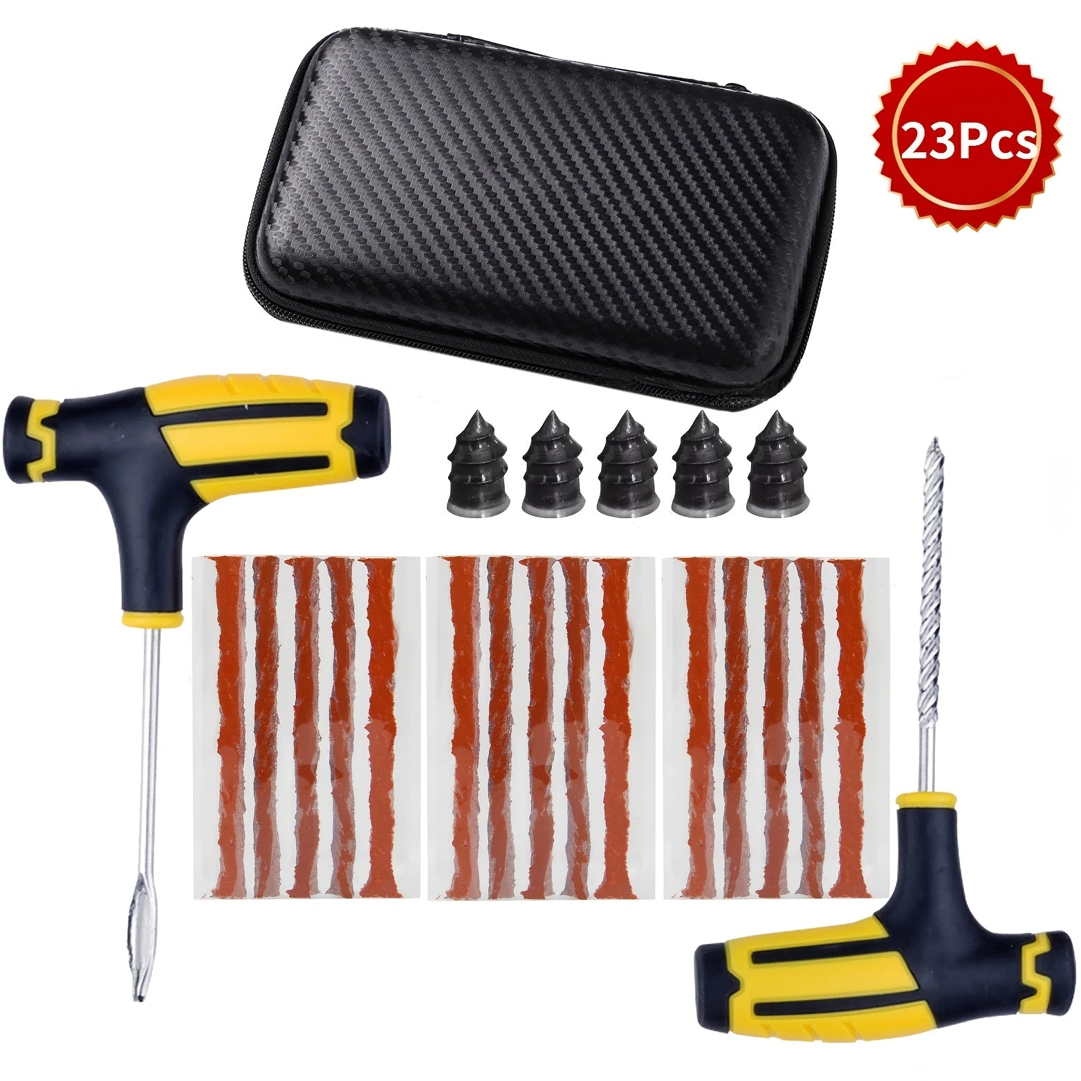 Car Tire Repair Kit for Cars and Motorcycles with Durable Metal Tools