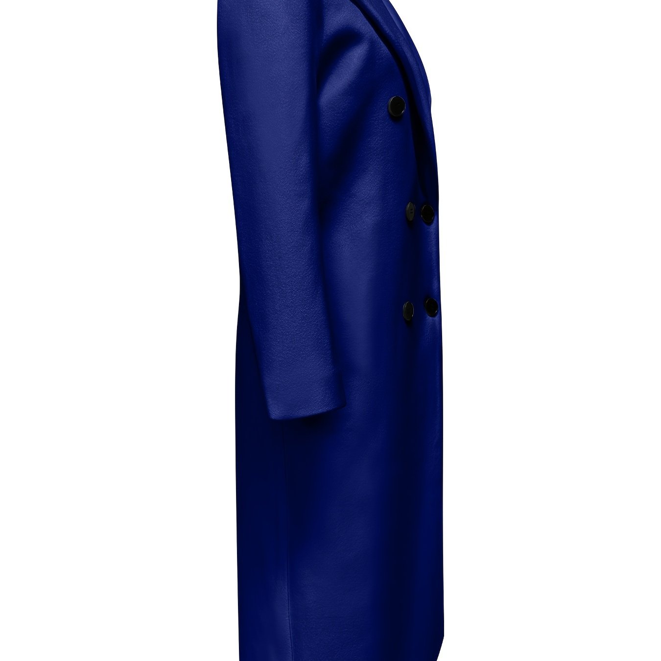 Women's Double Breasted Woven Polyester Overcoat for Fall Winter Solid Color Elegant