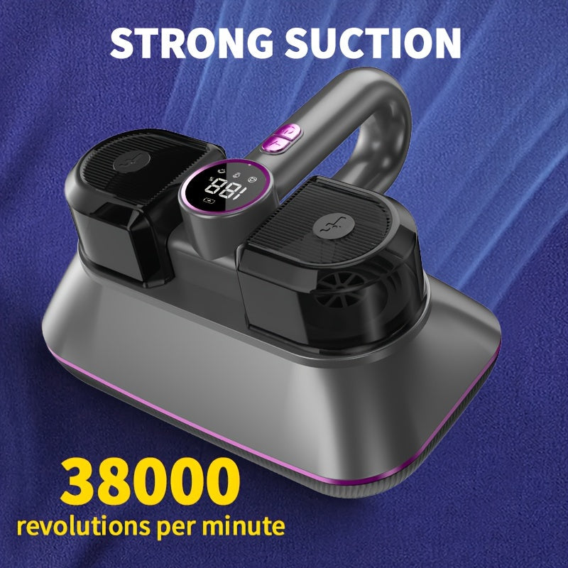 JKuoo yangilangan ikki motorli qo'l vakuumi, 3-in-1 chang qurtlarini olib tashlovchi, 100W/8000Pa kuchli so'rish, LED raqamli ko'rsatkich va turli yuzalar uchun 6000mAh batareya.