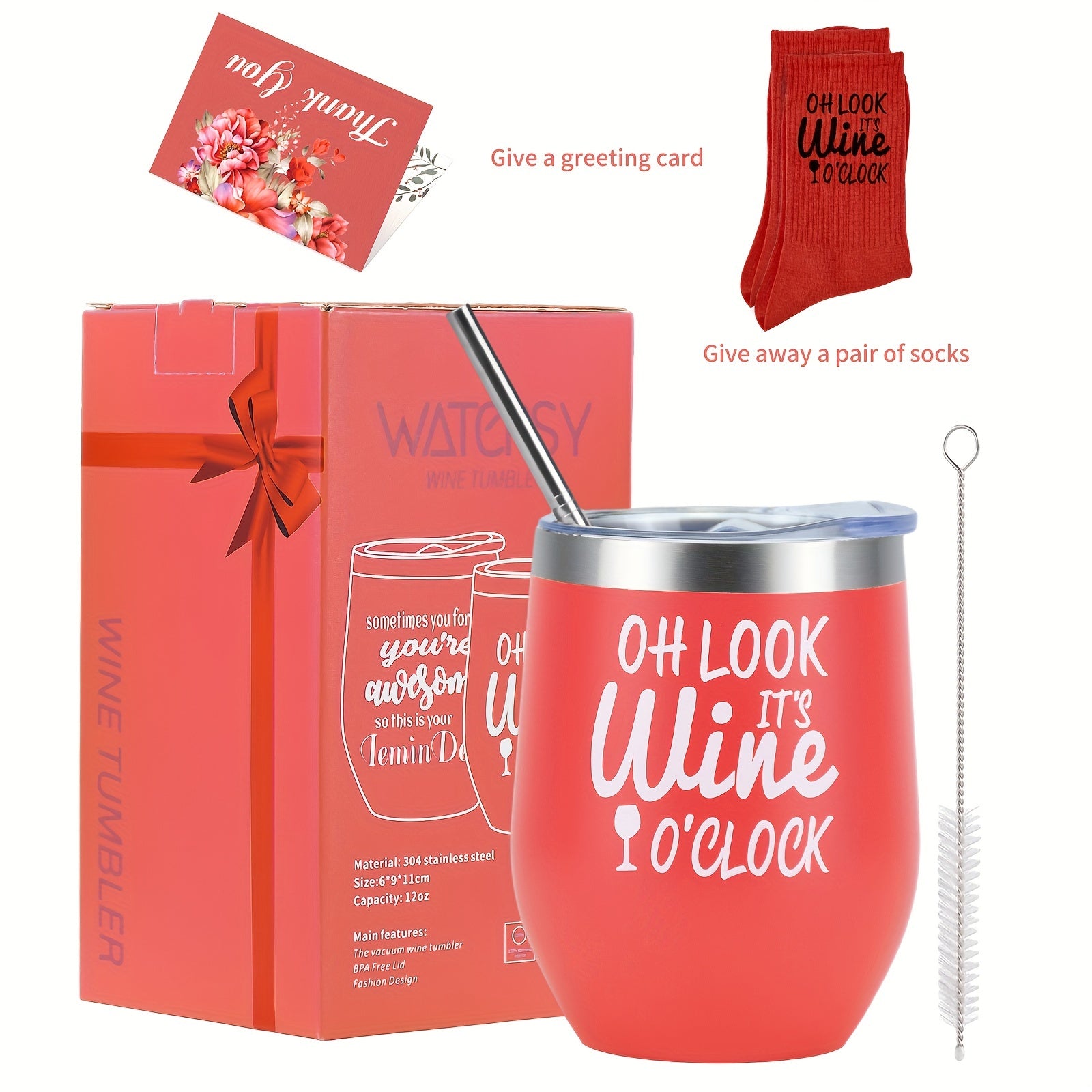 12oz Stainless Steel Travel Mug with Lid Straw and Brush Leakproof Insulated Hot Cold Drink Container Gift Box