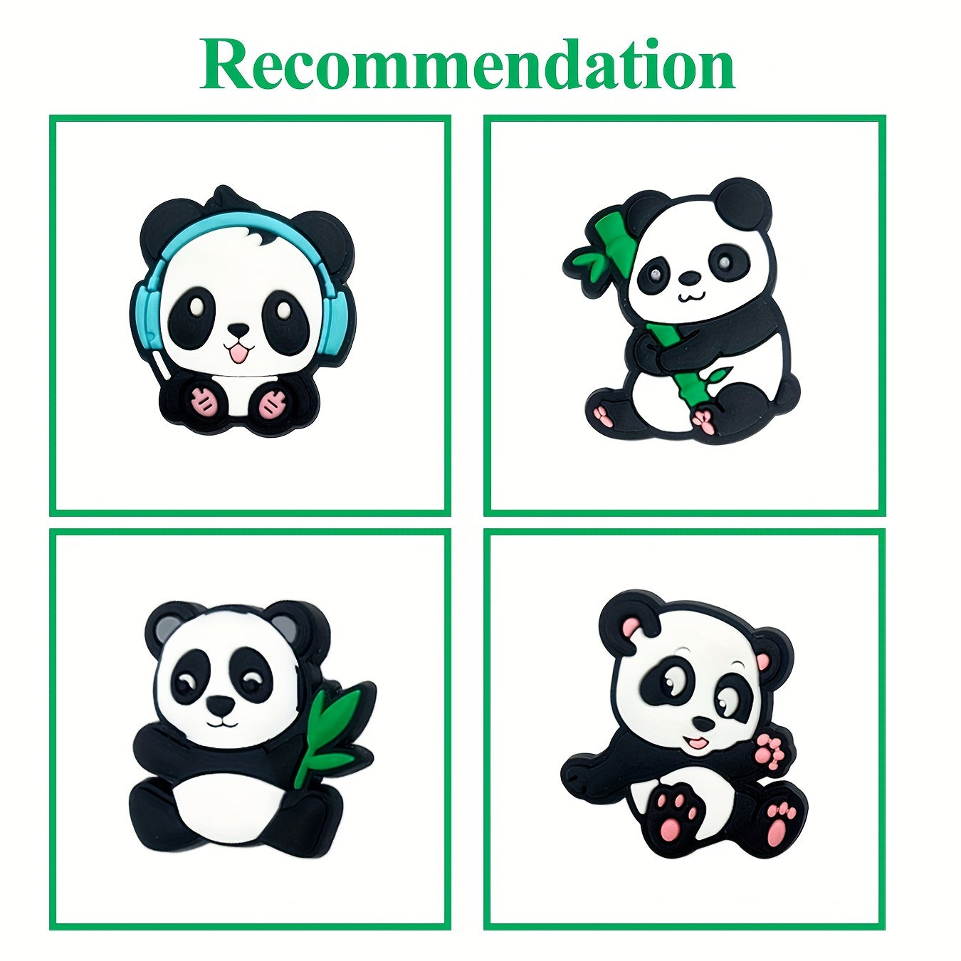 Kids Cartoon Shoe Charms 21Pcs Panda Decor for Clogs Sandals Accessories