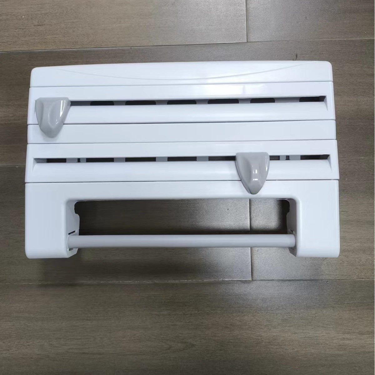 Kitchen Organizer with Plastic Wrap Dispenser and Cutter for Food Storage