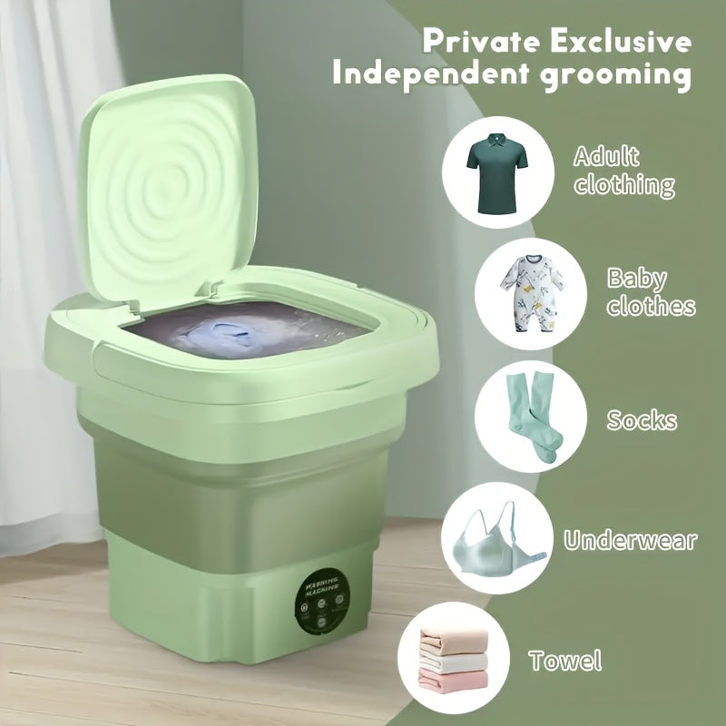 Portable Electric Washing Machine for Small Clothes Compact Top Load with Touch Control and EU Plug