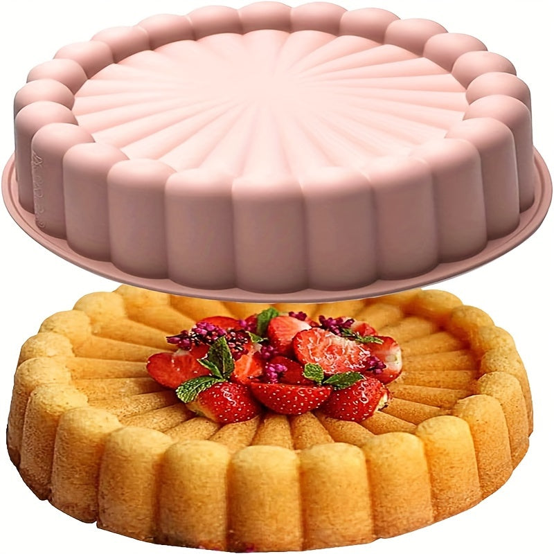Silicone Cake Pan Reusable Round Mold for Baking Tarts Pies Brownies