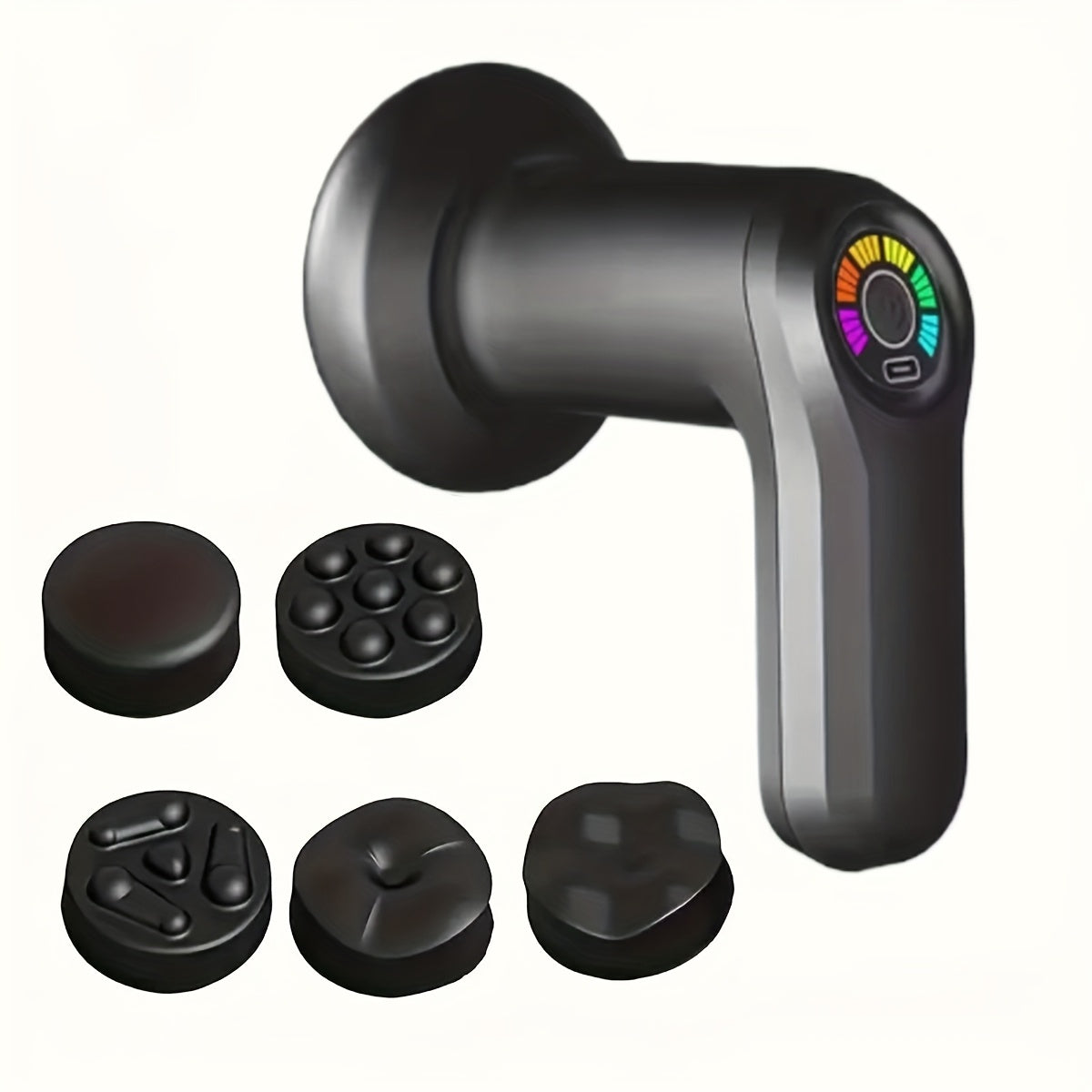 Qayta zaryadlanadigan YX-720 5-boshli massajchi, 6-tezlikli ixcham tugma bilan boshqariladigan