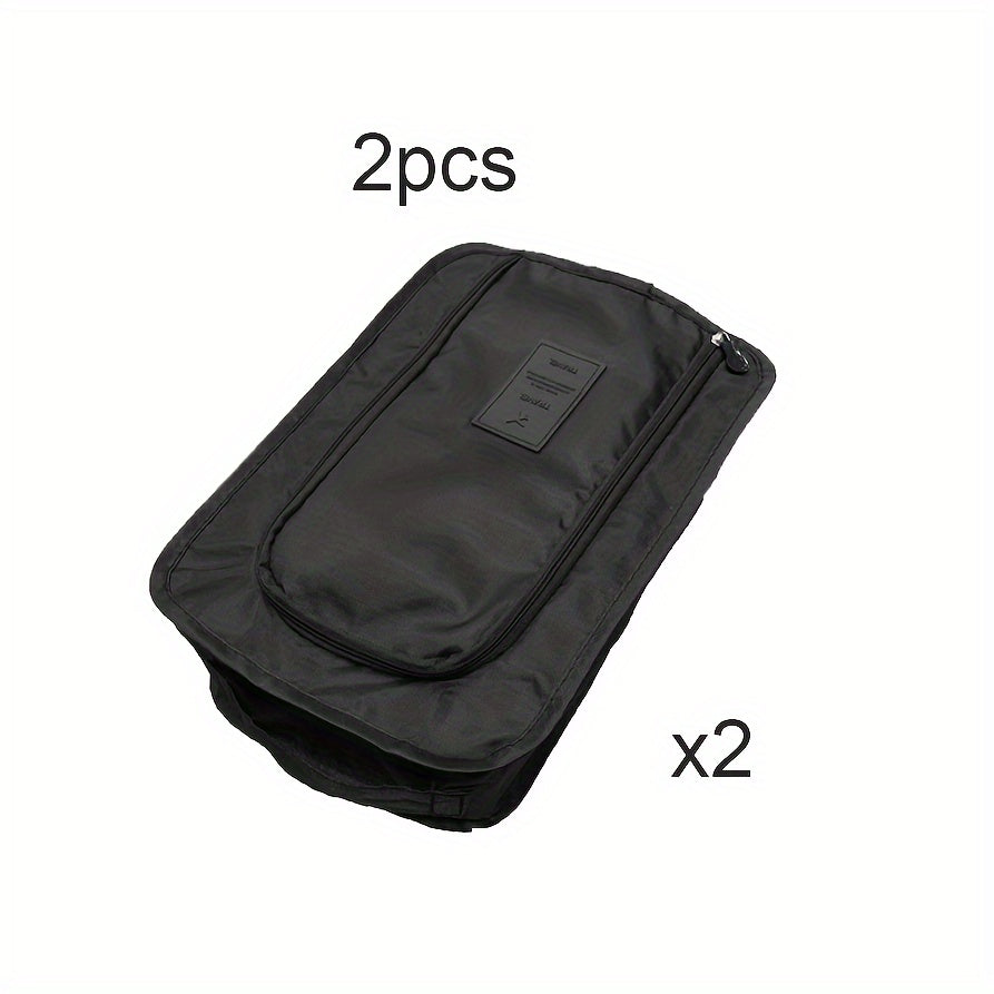 Orange Shoe Storage Bag with Mesh Front Pocket Zipper Lightweight Organizer for Neat Shoe Storage