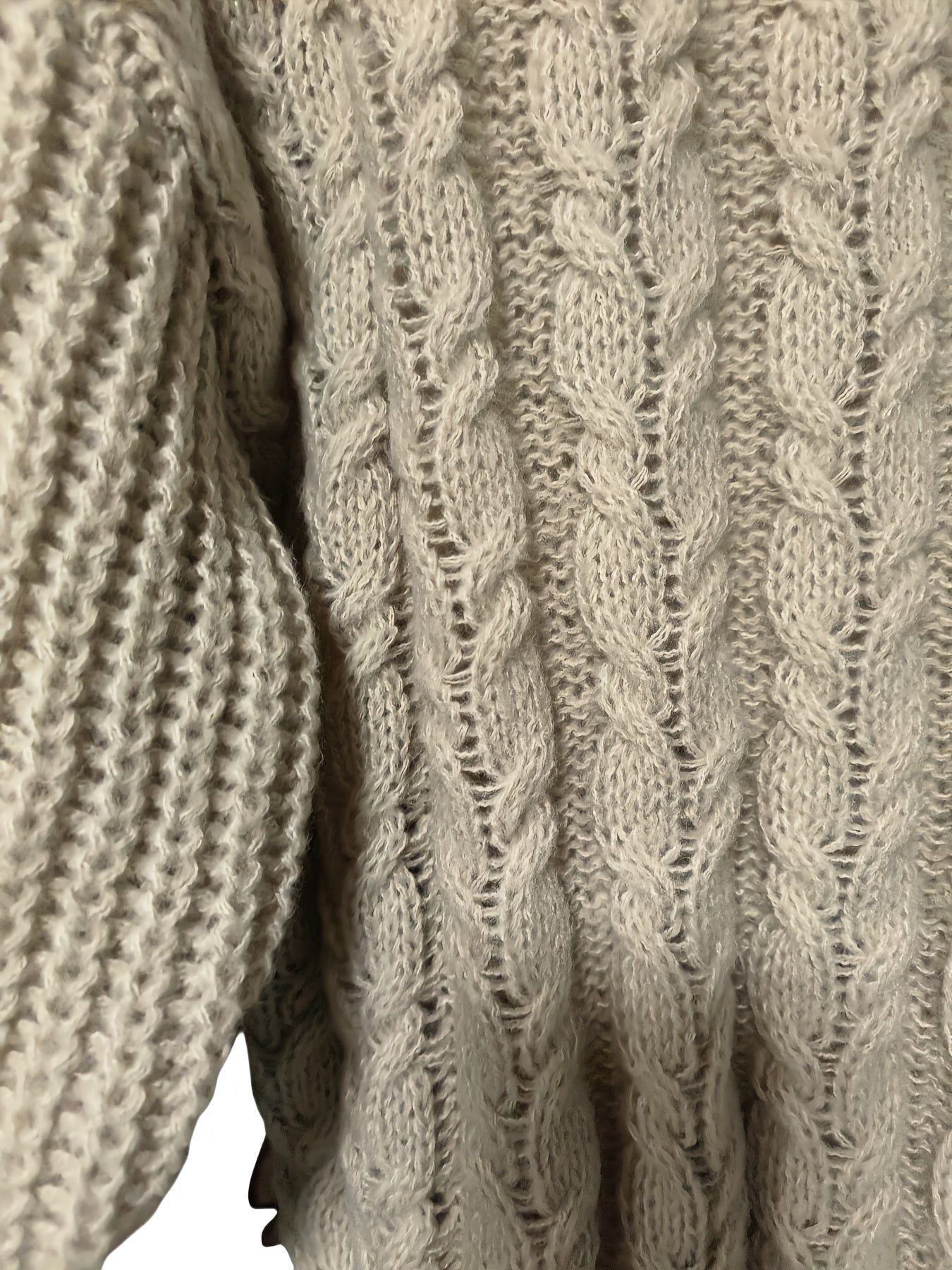 Suéter de cuello alto de talla grande para mujer, suéter de punto suave, de manga larga, pulóver oversized