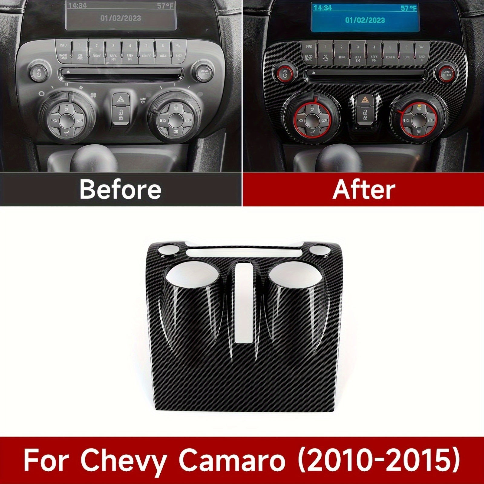 Car Interior Carbon Fiber Panel Sticker for Camaro ZL1 2010-2015