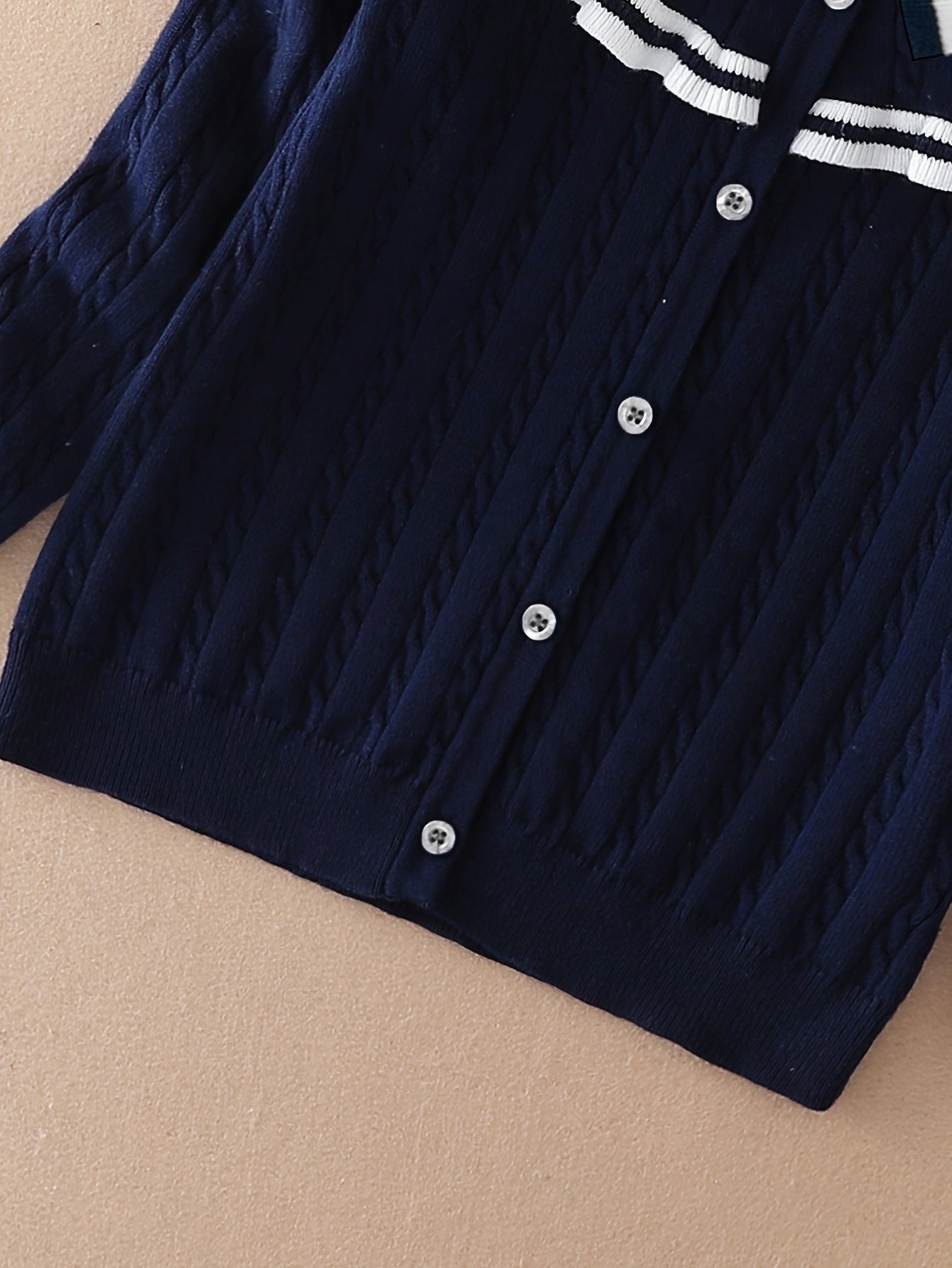 Девочки Весна Кардиган Вязаный Свитер с Длинным Рукавом Круглый Воротник Детская Одежда на Осень