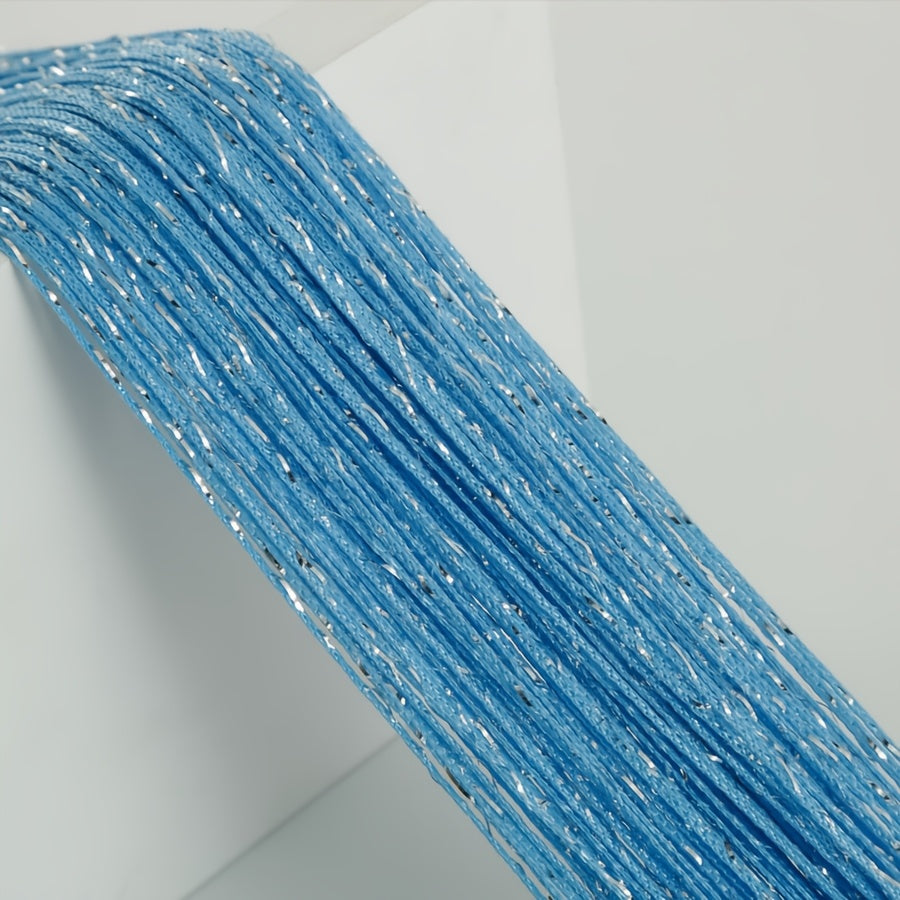 Orange and Yellow Beaded Curtain Polyester Sheer Door Hanging for Living Room Bedroom Wedding Entrance