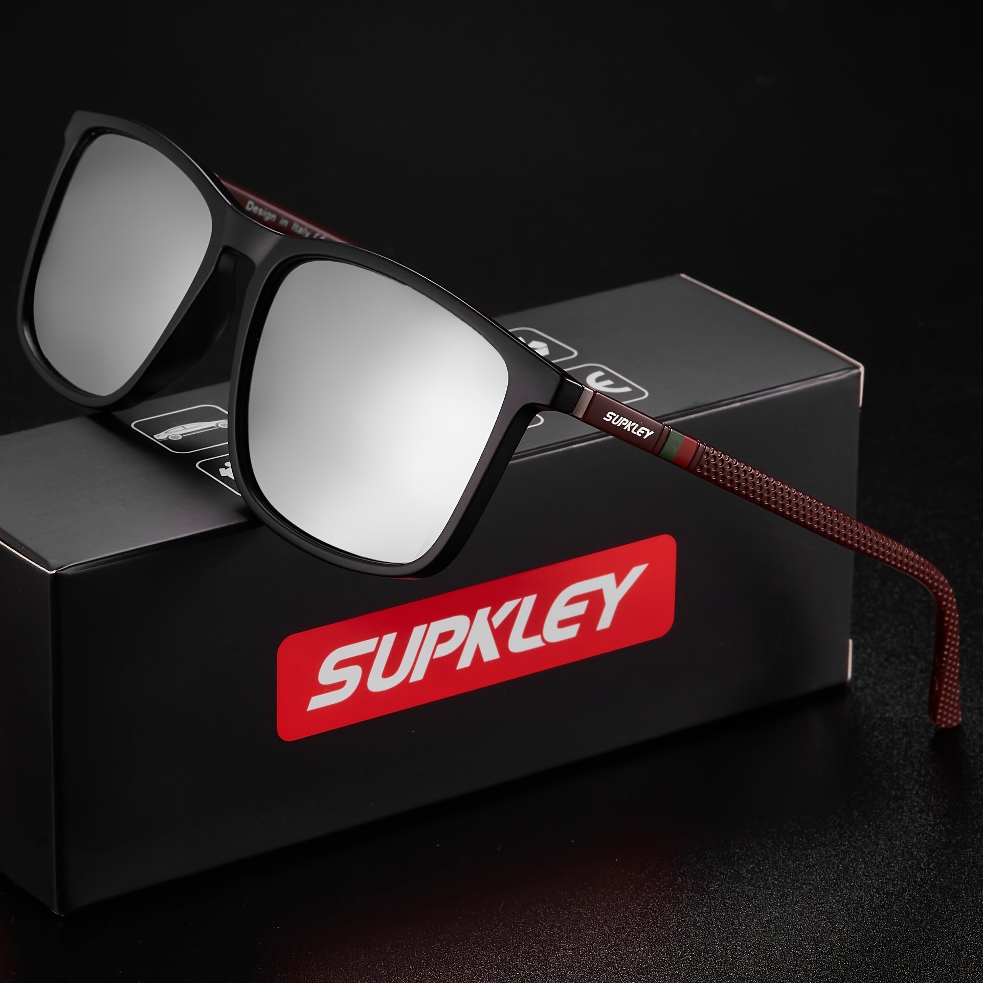 Large Square Polarized UV400 Sunglasses for Men and Women for Outdoor Travel and Driving