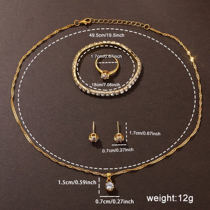 Women's Quartz Watch and Bracelet Set Stainless Steel Band Zinc Alloy Case Non-Rechargeable Battery