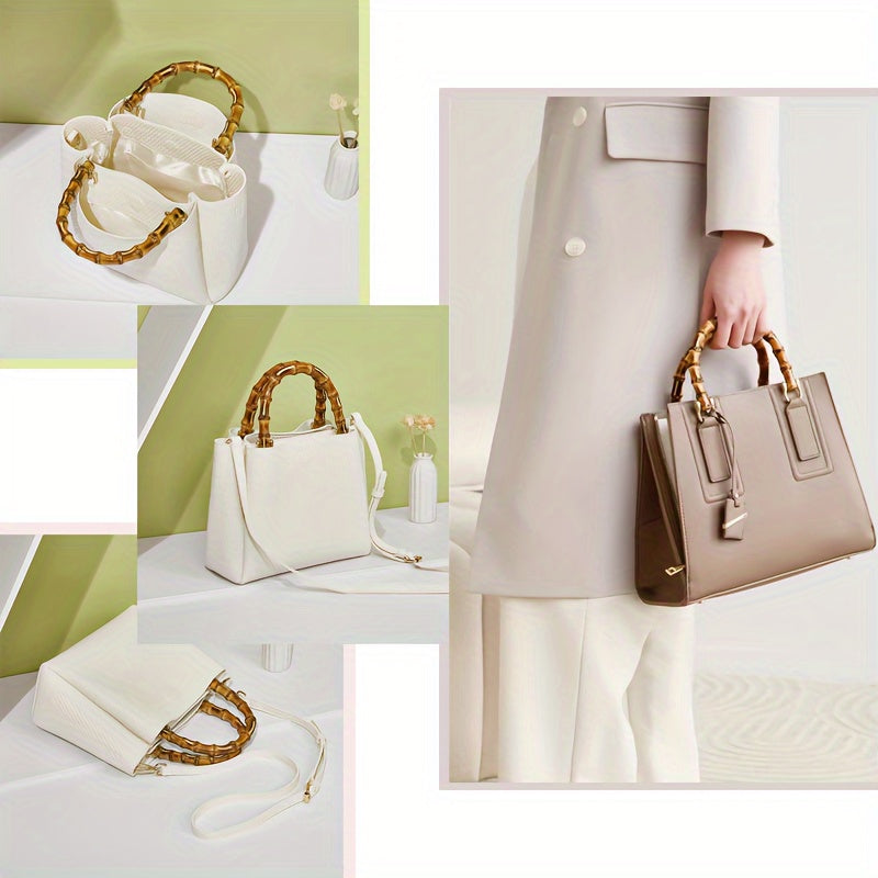 Bamboo Handle Rings for Handbags and Luggage, Handmade Wooden Accessories