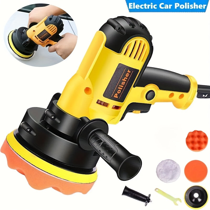 Máquina de pulido y encerado de velocidad variable con mango desmontable y accesorios