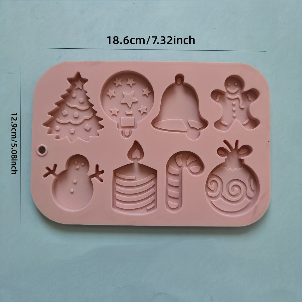 Christmas Silicone Mold for 3D Fondant, Chocolate, Gummy Candies, Soap