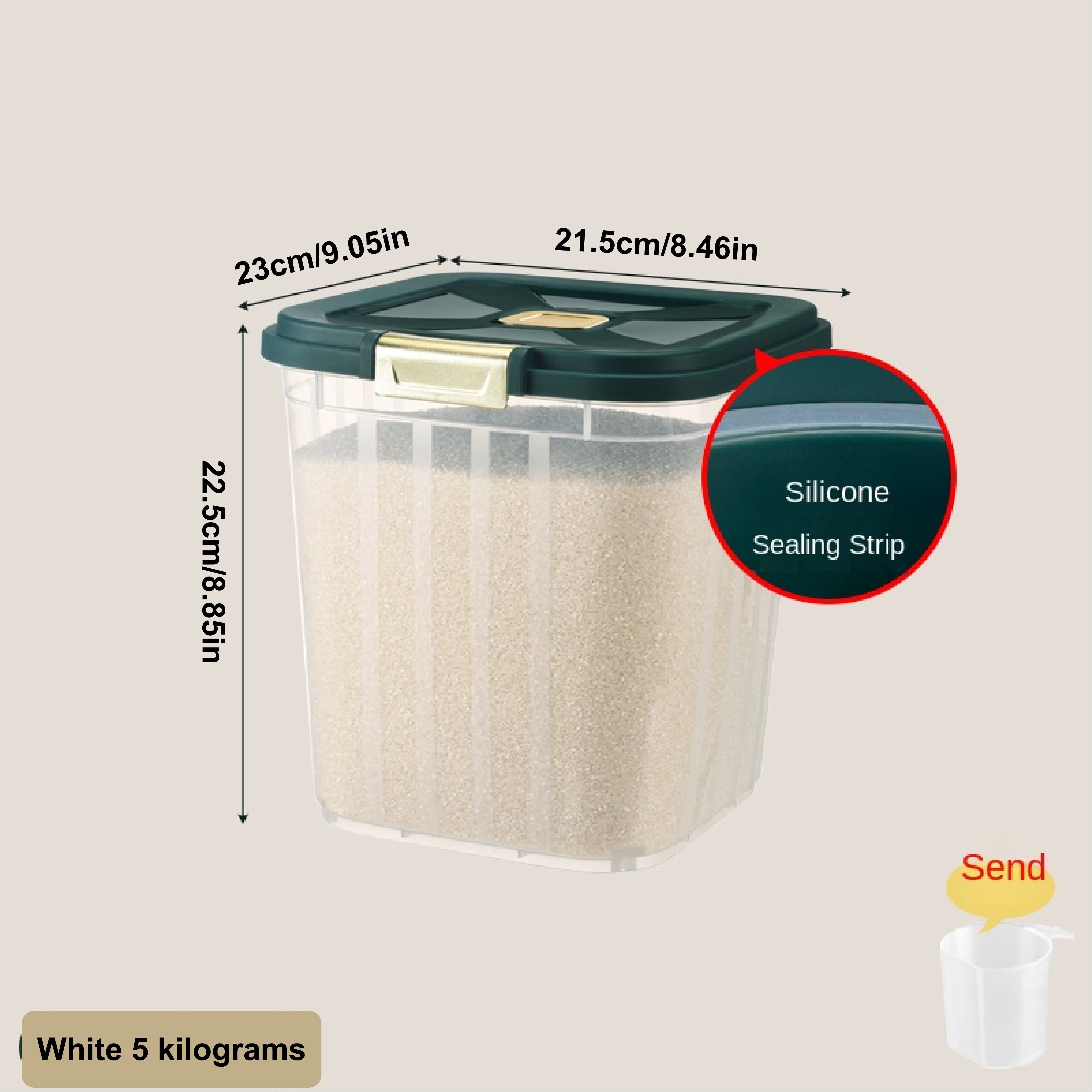 Large Airtight Grain Storage Container Waterproof Transparent with White Lid