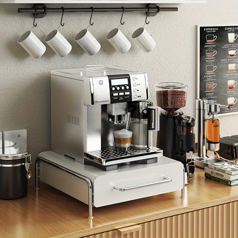 Soporte de cápsulas de café de metal con cajón para cápsulas y bolsitas de té, organizador de cocina