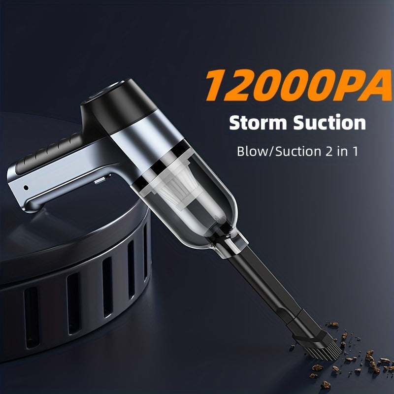 Ручной автомобильный пылесос 12000PA Беспроводной аккумуляторный портативный мини