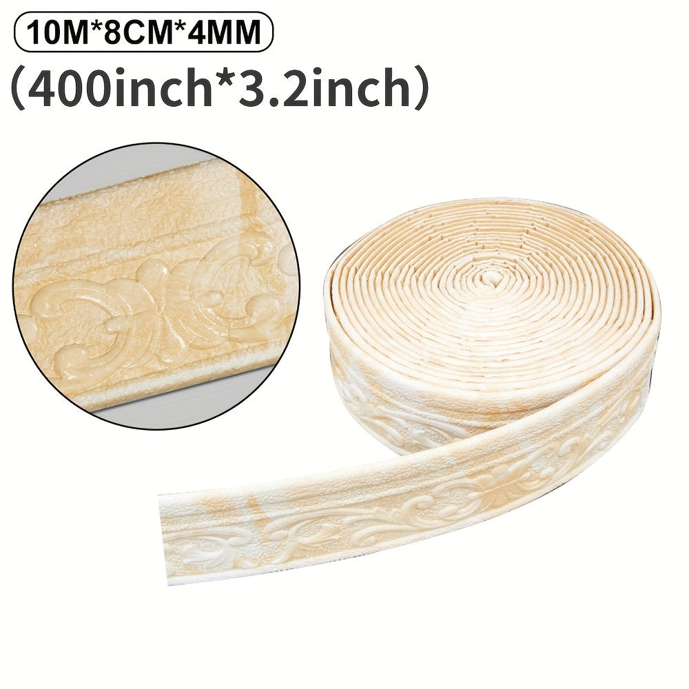 Qattiq 3D Ramka Devor Stikeri Ruloni, 10m, Usta xonalarida Devor Burchaklarini Bezaklash uchun