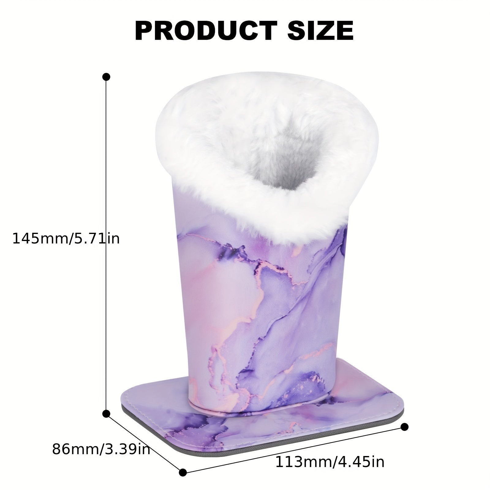 Sun'iy charmdan tayyorlangan ko'zoynak qutisi, mo'ynali faux tol va magnitli ajraladigan asos bilan