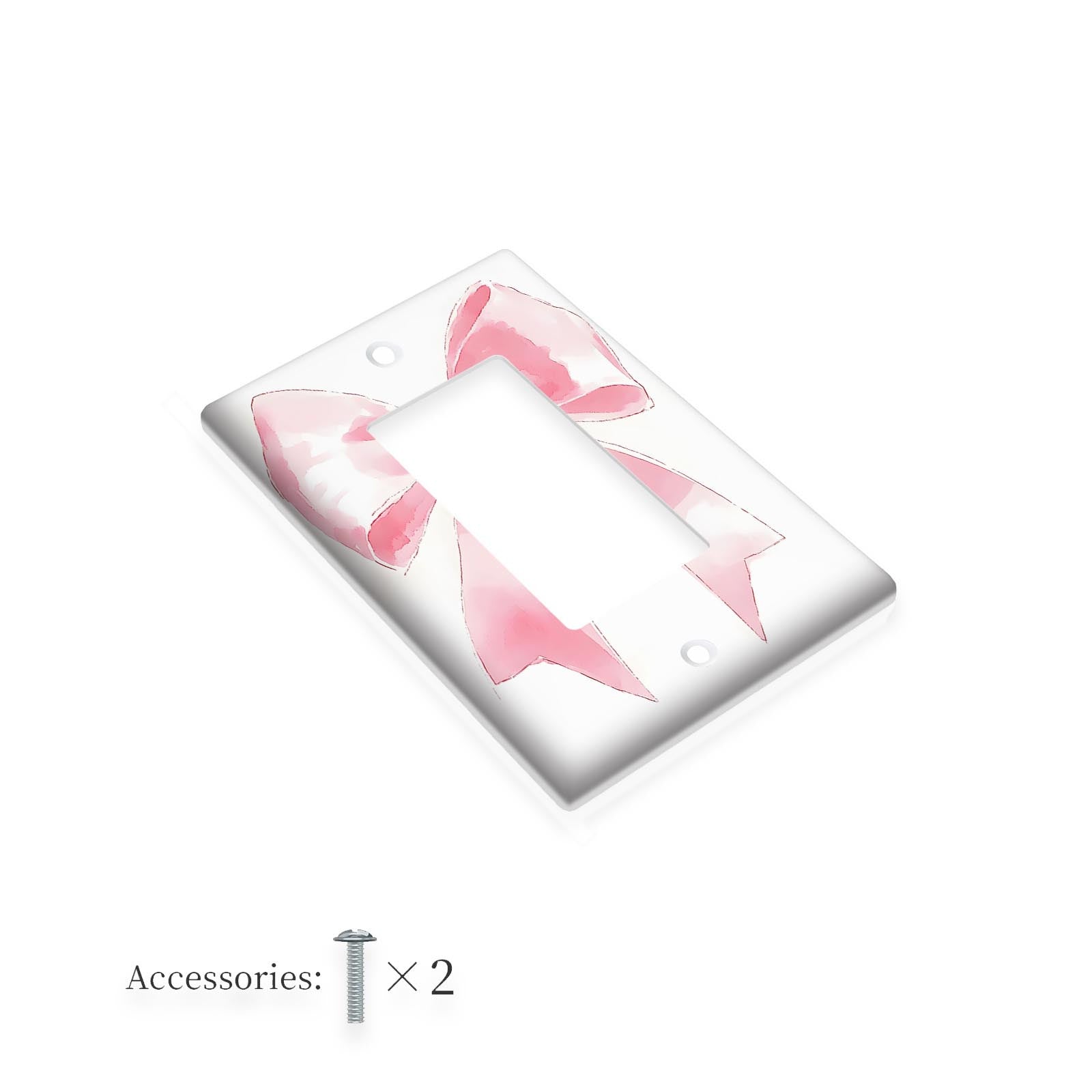 Pink Art Deco Wall Plate with Bow Design Reusable PC Material Decorative Outlet Cover for Bedroom Kitchen