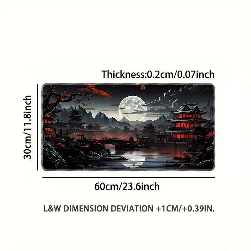 XL Japanese Fantasy Desk Mat Waterproof Non-Slip Large Gaming and Workstation Mouse Pad