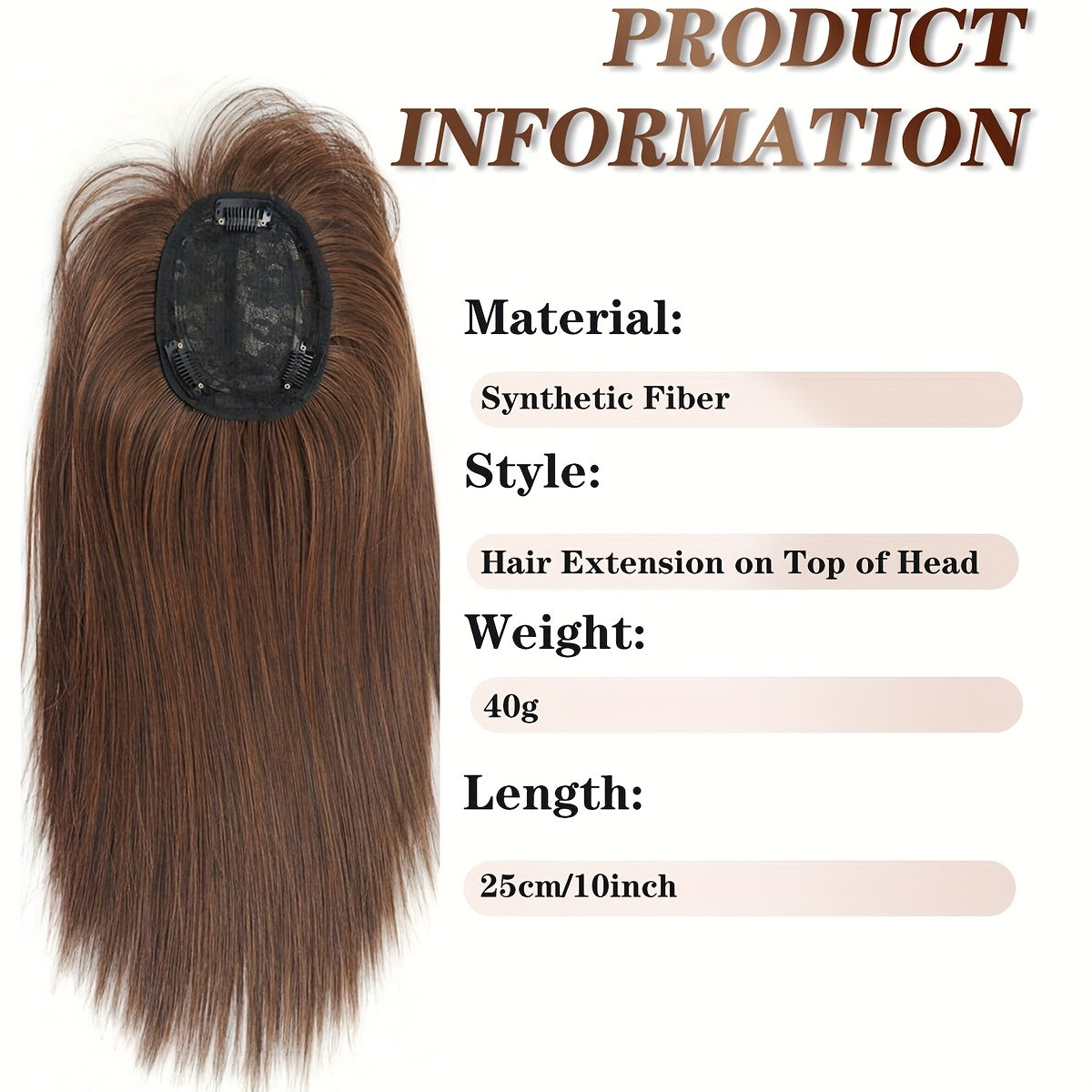 Women Straight Synthetic Clip-In Bangs Hair Extensions Natural Looking