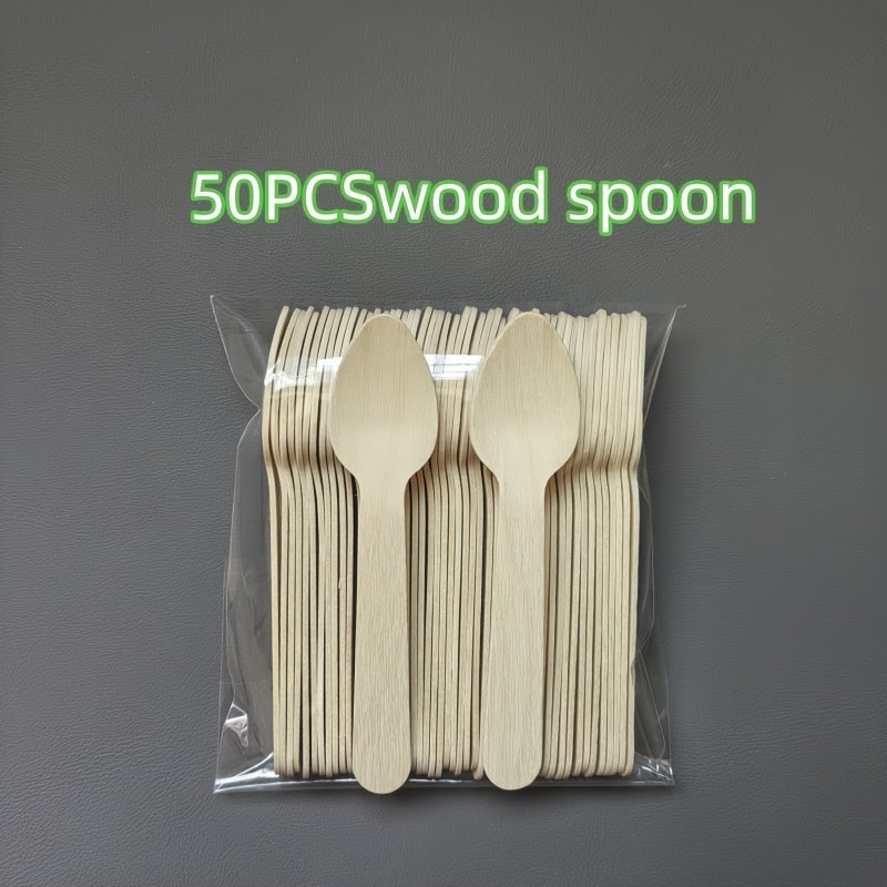 Mini cucharas de degustación de madera 10.92cm punta puntiaguda aptas para alimentos para postres y helados