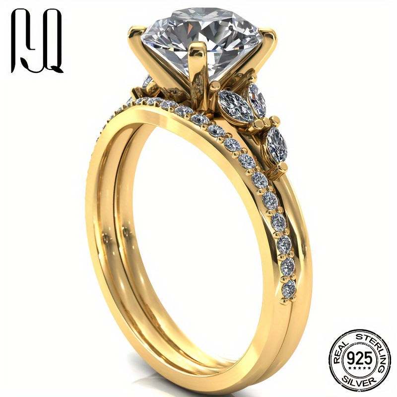 2 ta halqadan iborat noyob to'plam, D rangli Moissanite toshlari, sertifikat, qora karta va belgi kodi. Asosiy tosh 3 karat, ikkilamchi olmoslar umumiy 0.588 karat. 6 dona 1.5*3mm olmos va 24 dona 1.4mm olmosdan tayyorlangan.