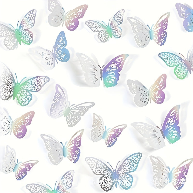 48 3D Butterfly Wall Stickers for Home Decor and Party Decorations