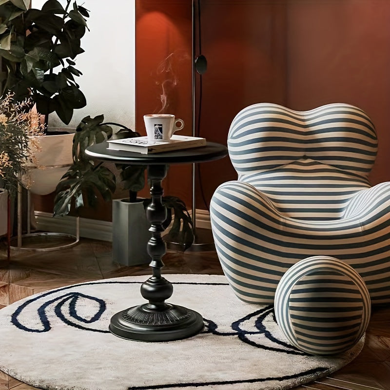 Black Metal Side Table Small Coffee Bedside Furniture for Living Room Outdoor